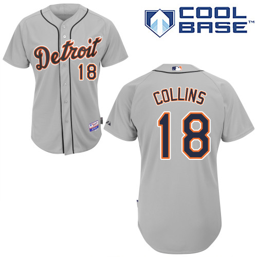 Tyler Collins #18 MLB Jersey-Detroit Tigers Men's Authentic Road Gray Cool Base Baseball Jersey